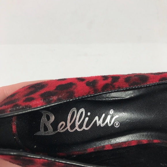 Bellini 6.5 Red Leopard Loafer Style Slip On Heels - Picture 6 of 8